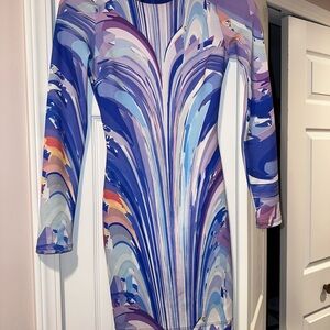 Bebe Abstract Bodycon Dress in XXS